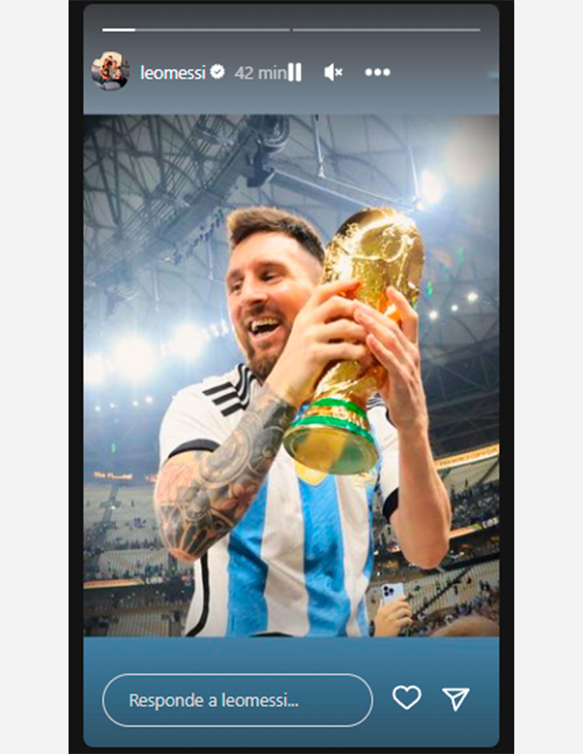 La primera foto que subió Messi para recordar el título en Qatar