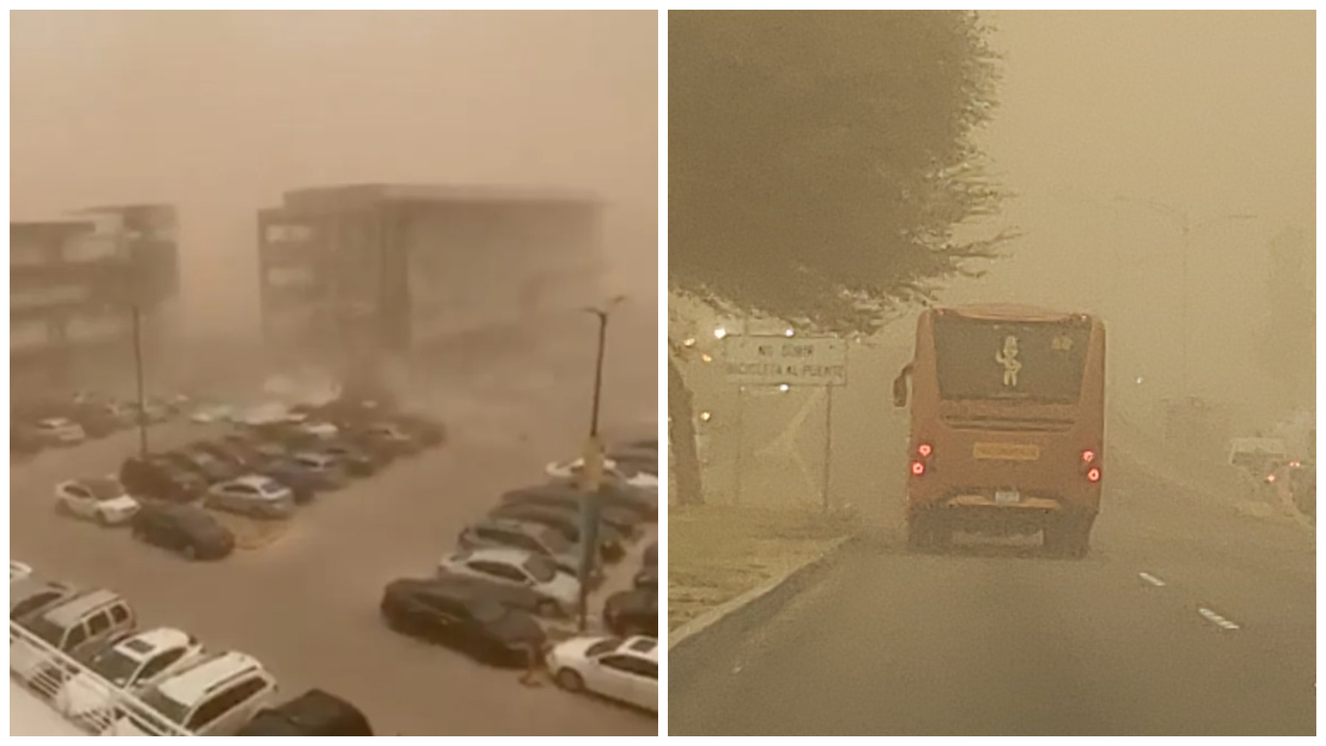 The inhabitants shared photos and videos of the passage of the orange dust storm on networks (Photo: special)