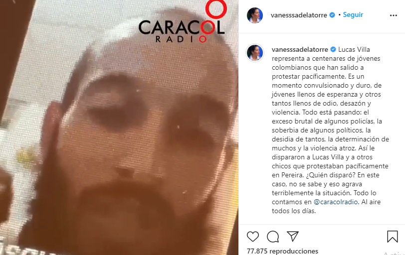 Post en Instagram de Vanessa de la Torre. Foto: Instagram @vanesssadelatorre