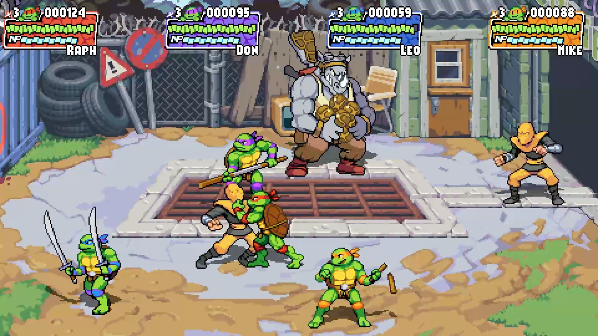 Los clásicos enemigos de las Tortugas vuelven en forma de jefes, con novedades en sus movimientos y el humor de siempre (Foto: Tribute Games)