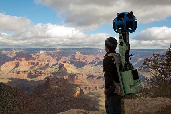 Mengambil gambar untuk Street View di Grand Canyon, Amerika Serikat