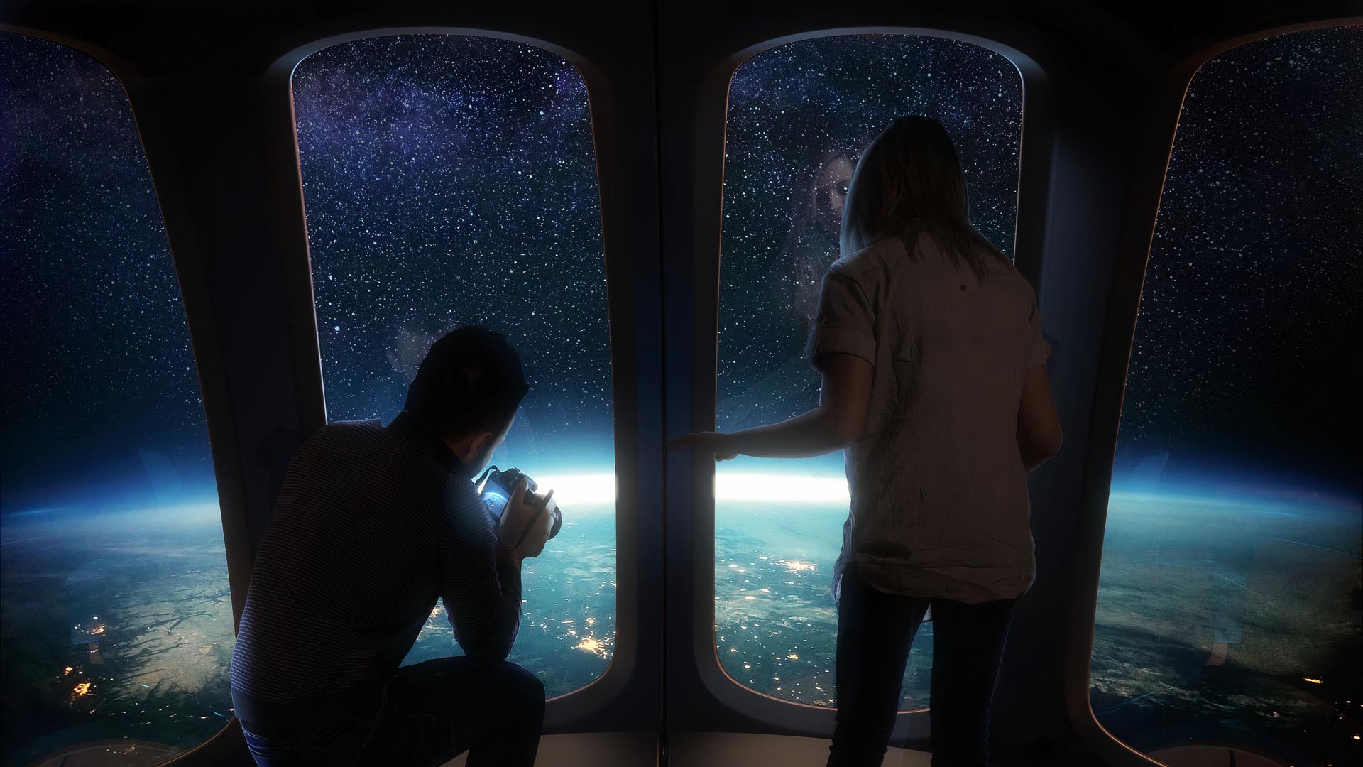 Recreación de cómo sería la vista desde el Neptune One. (Space Perspective)