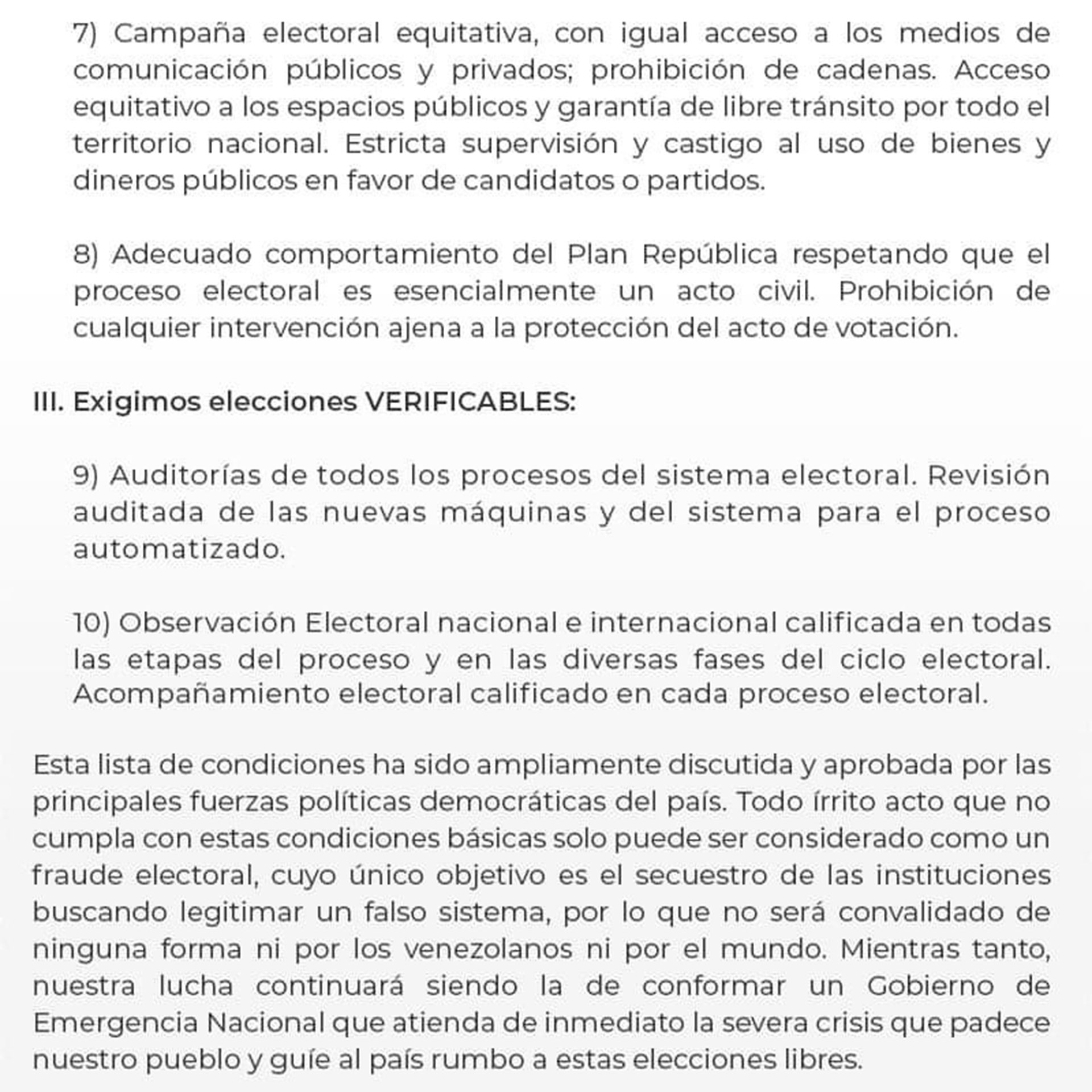 Los Partidos De La Oposición Venezolana Exigieron Un Consejo Nacional Electoral Independiente 1239