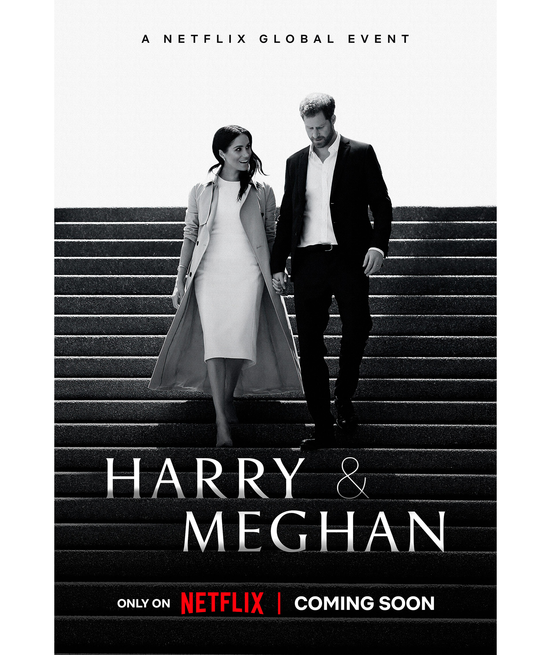 Esta imagen publicada por Netflix muestra el arte promocional del próximo documental "Harry & Meghan", dirigido por Liz Garbus. (Netflix vía AP)

