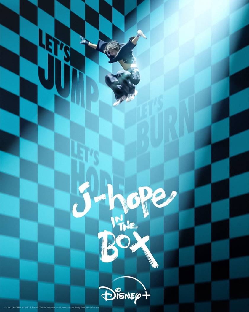 Póster oficial de "J-hope IN THE BOX". (Disney+)