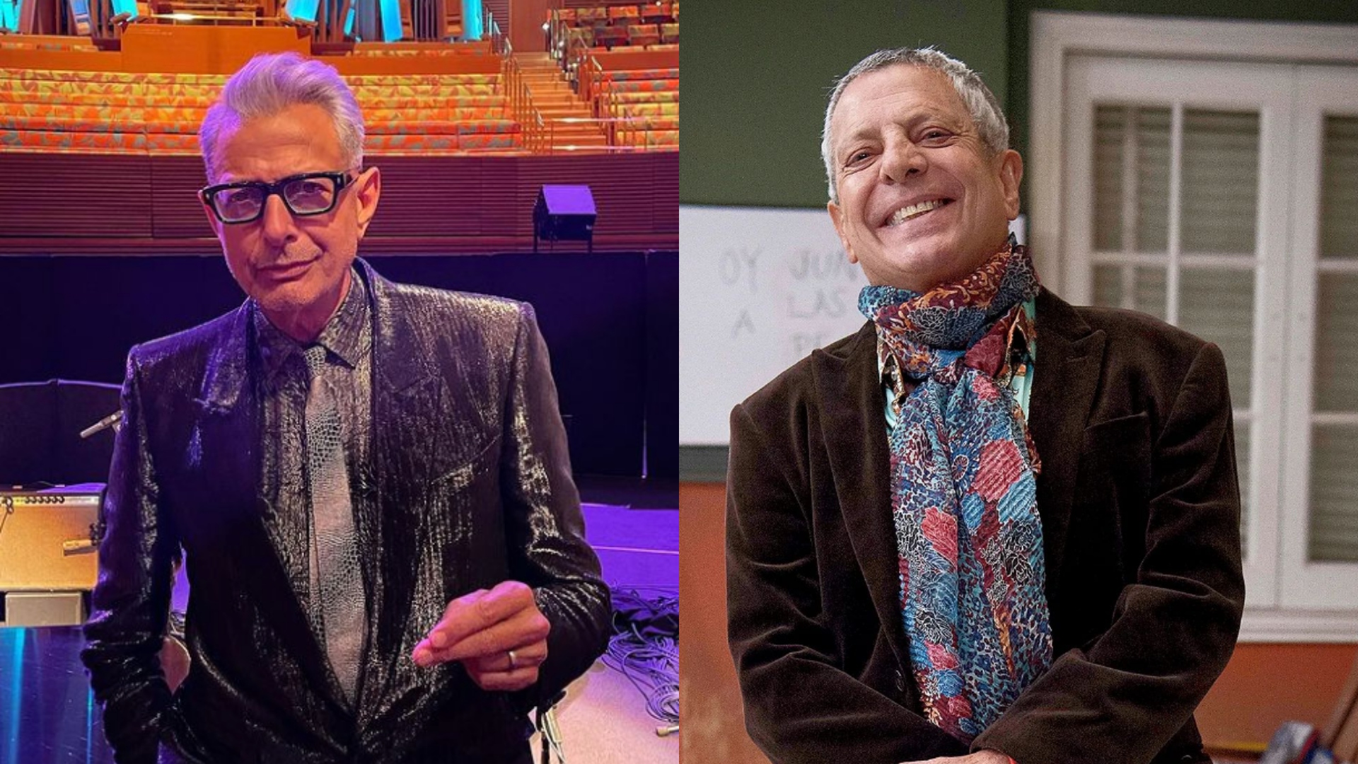 Compararon a César Goldblum con César Bono (Fotos: IG @jeffgoldblum/vecinosoficial)