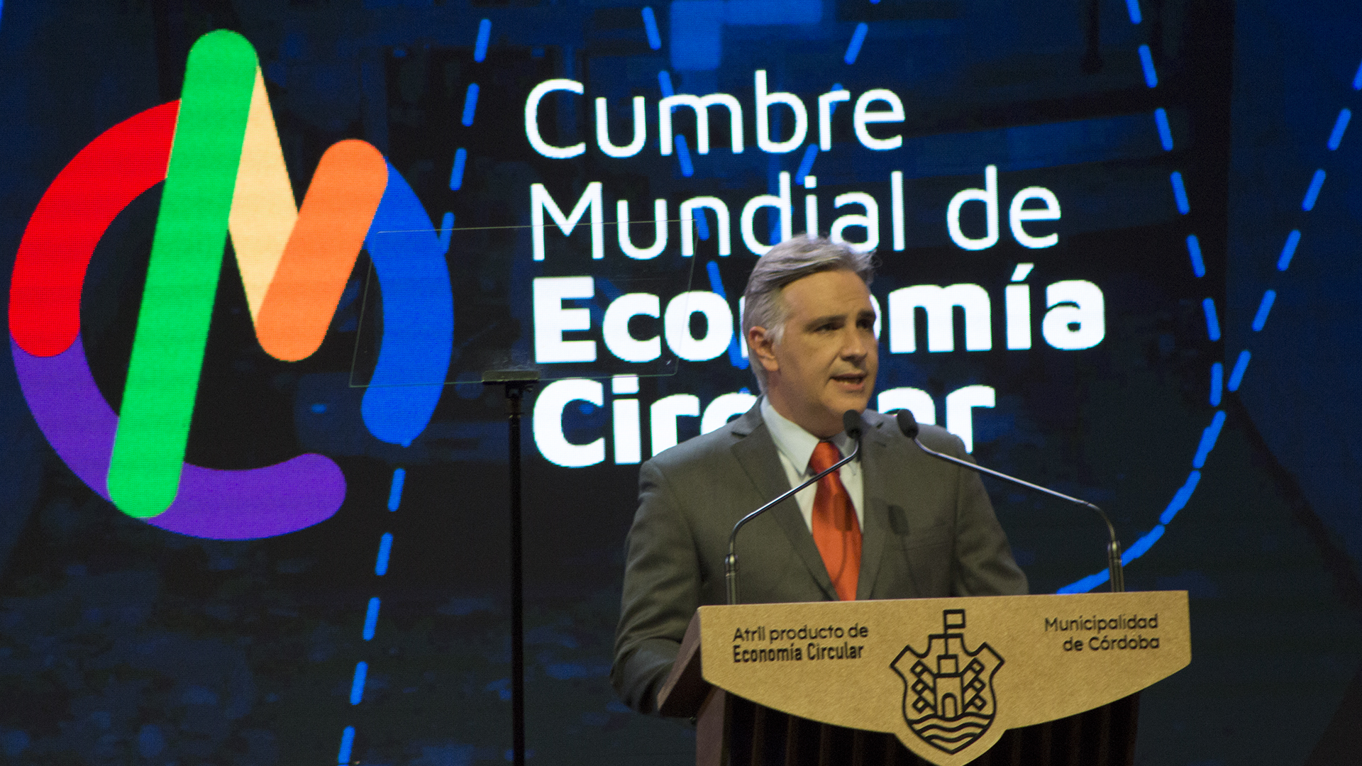 El intendente de Córdoba Martín Llaryora en la edición 2021 de la Cumbre de Economía Circular (Crédito: Municipalidad de Córdoba)