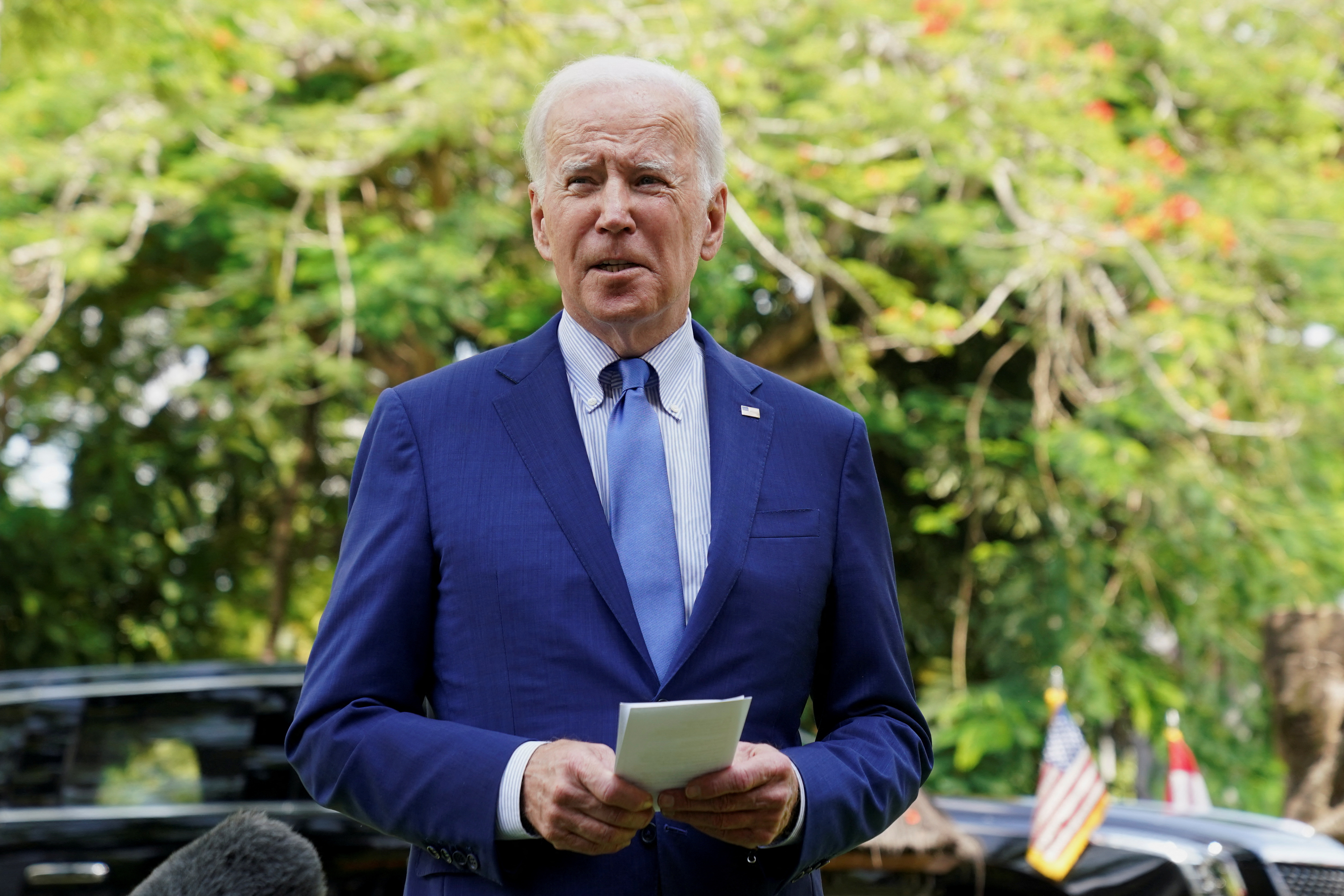 Biden rejected Trump's candidacy and asserted that the former president had failed the United States.  (Reuters)