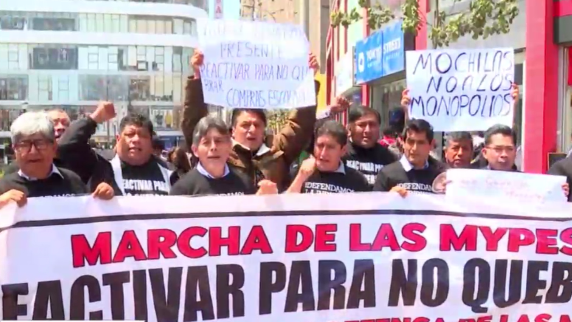 Gamarra: Comerciantes anuncian marcha hasta Palacio de Gobierno.
Foto: Captura de Latina