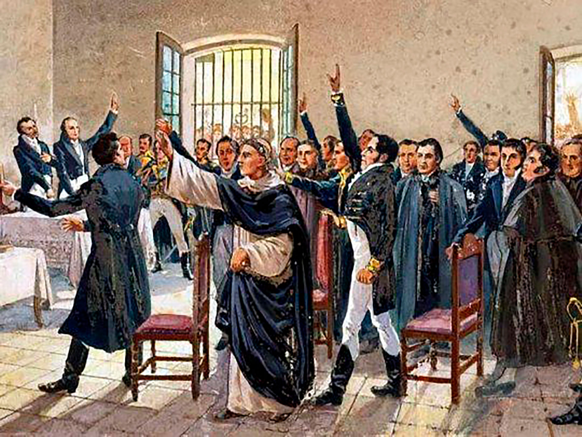 Declaración de la Independencia argentina el 9 de julio de 1816.