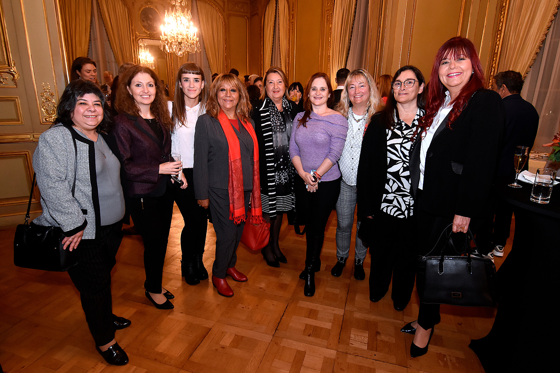 Ana Núñez, leader of Utedyc, and representatives of the Fuerza Sindical Women's Table 