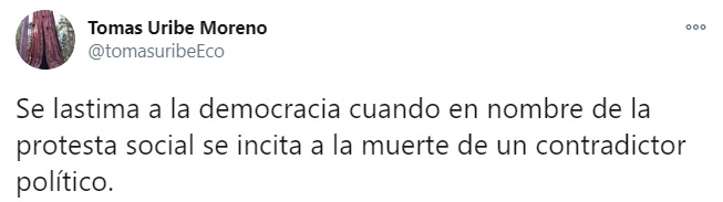 Tomás Uribe también se manifestó sobre la polémica pancarta.