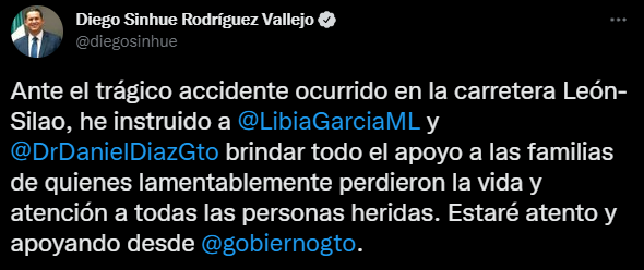 El mensaje del gobernador de la entidad Diego Sinhue Rodríguez Vallejo