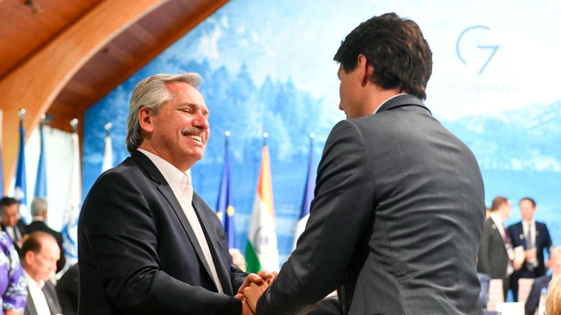 Alberto Fernández and Canadian Prime Minister Justin Trudeau
