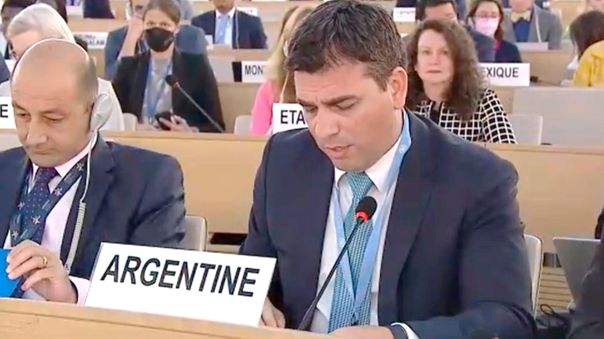 El representante argentino ante el Comité de Derechos Humanos de la ONU, Sebastián Rosales