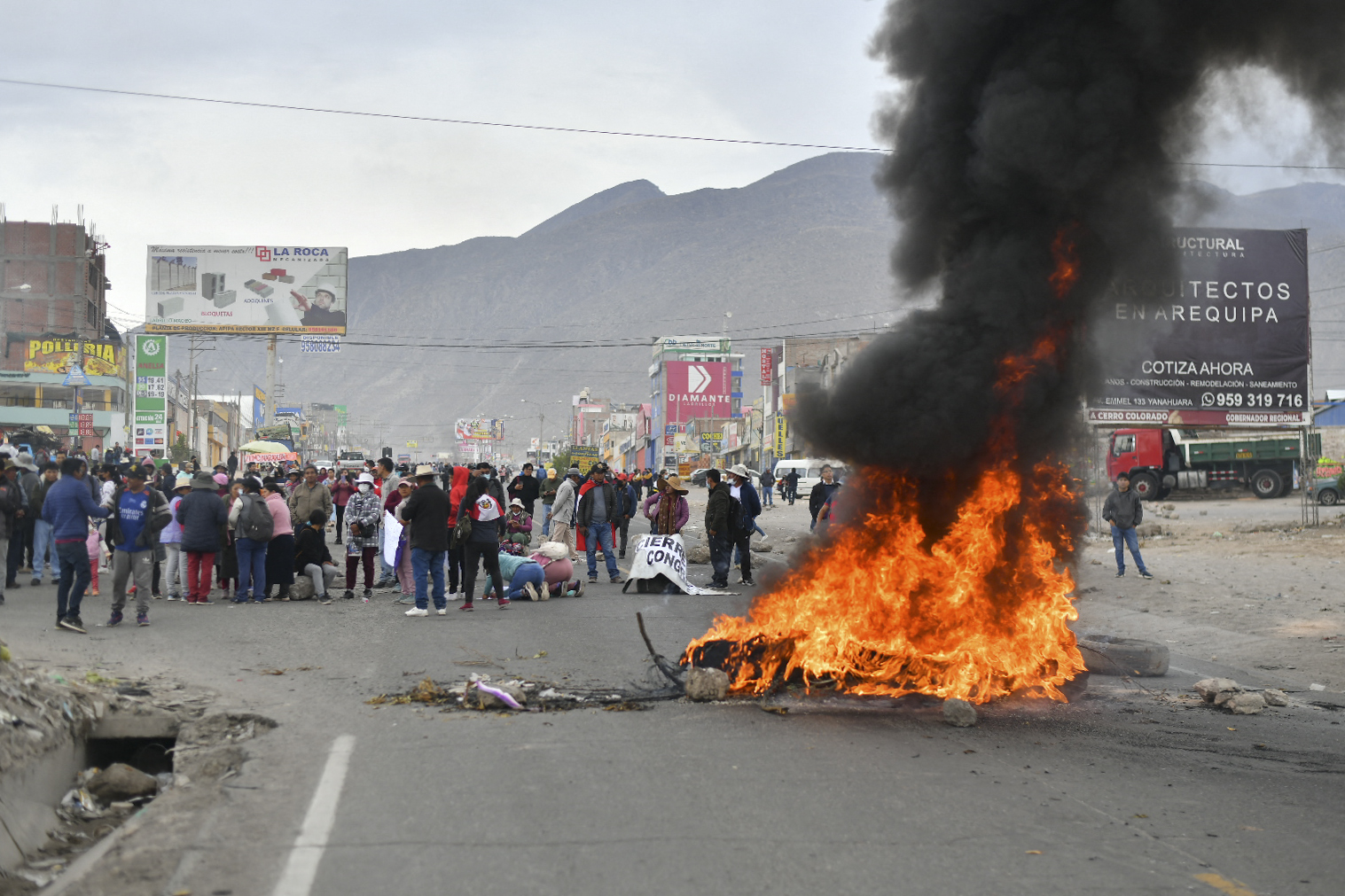Blockades have occurred in various parts of the country.  (Diego Ramos/AFP)