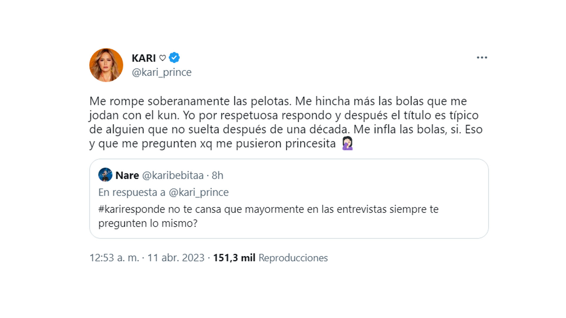 El mensaje de Karina La Princesita 
