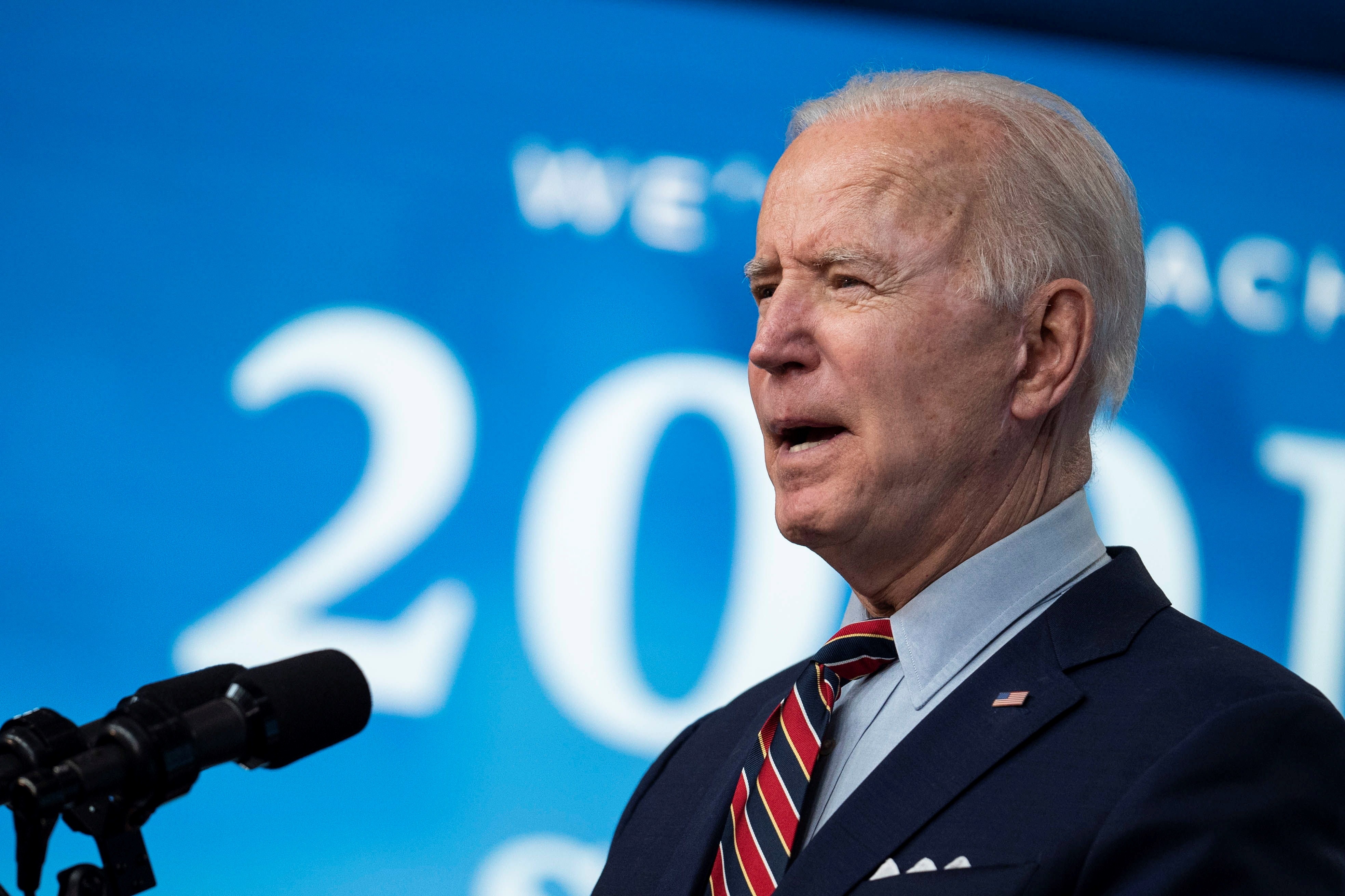 El presidente de Estados Unidos, Joe Biden, fue registrado este miércoles, durante un intervención, en Washington DC (EE.UU.). EFE/Sarah Silbiger
