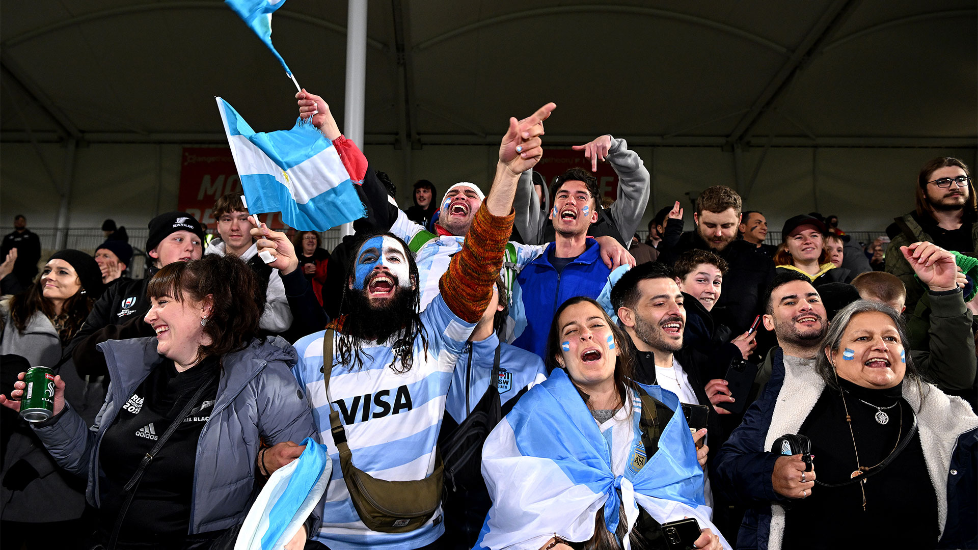 Mucha presencia de fanáticos de Los Pumas en Nueva Zelanda (Photo by Joe Allison/Getty Images)