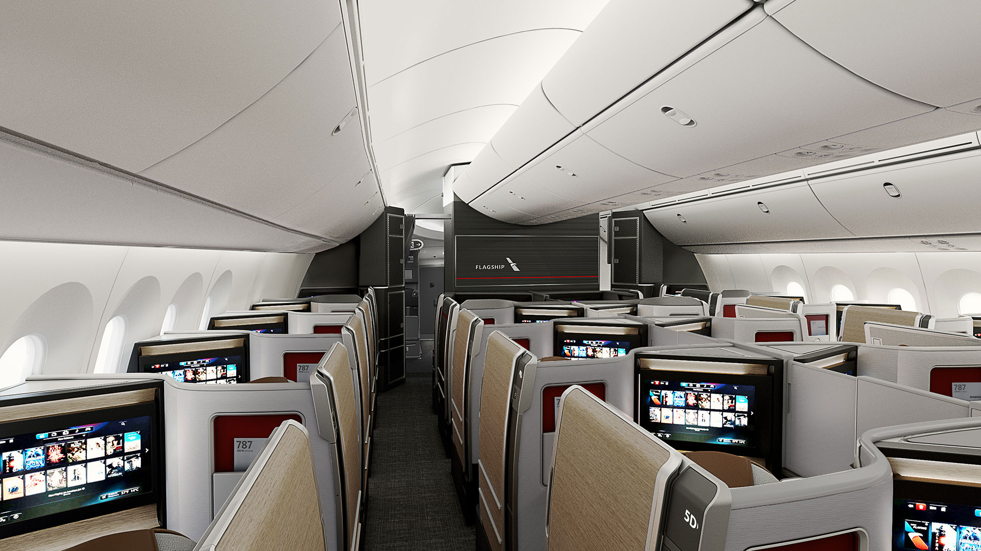 El Boeing 787-9 tendrá 51 asientos Flagship Suite, 21 más que el actual Boeing 787-9 que American tiene en su flota
