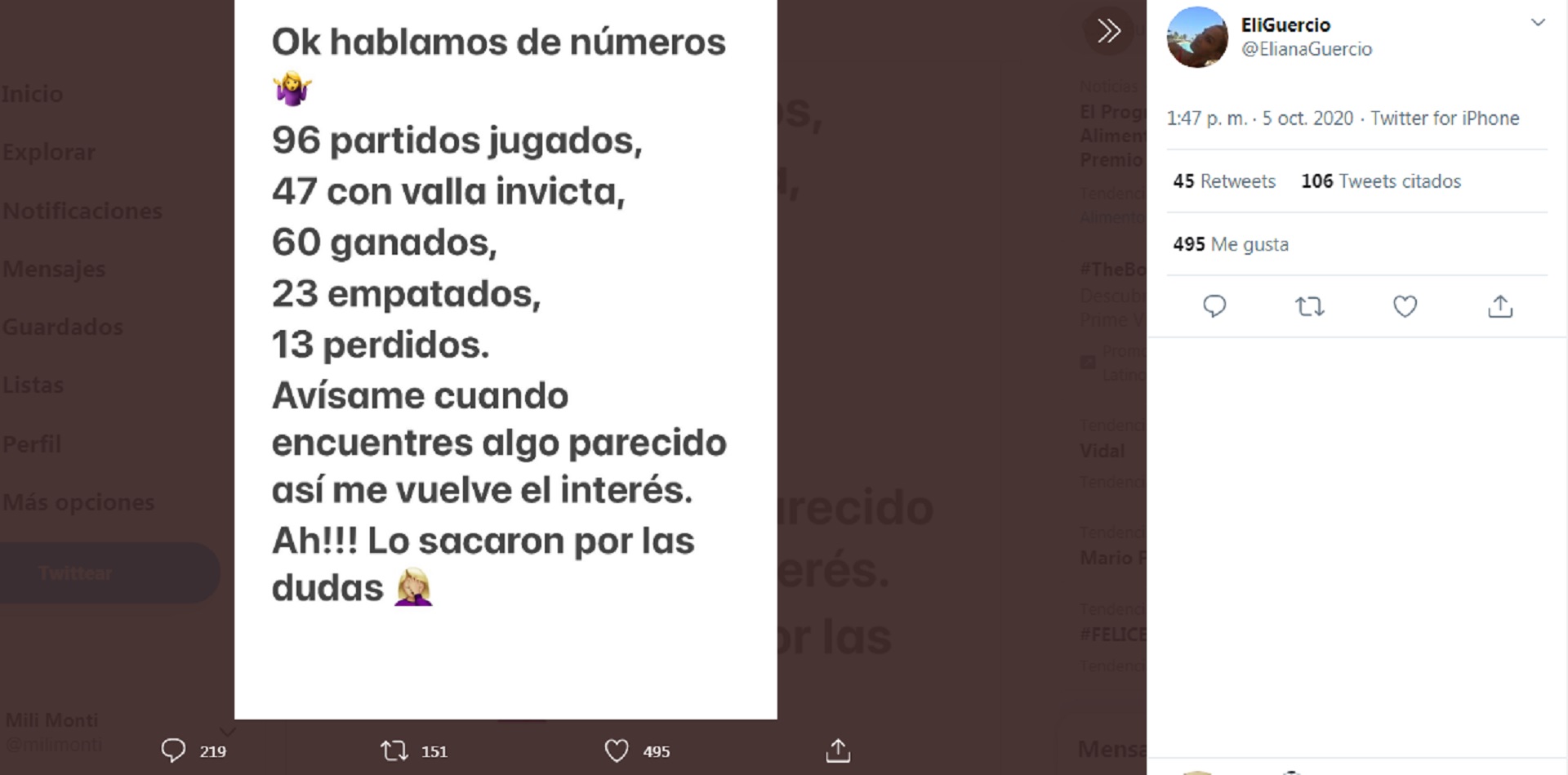 La ex vedette argentina también se expresó en su cuenta de Twitter en contra del técnico de la Selección argentina, Lionel Scaloni