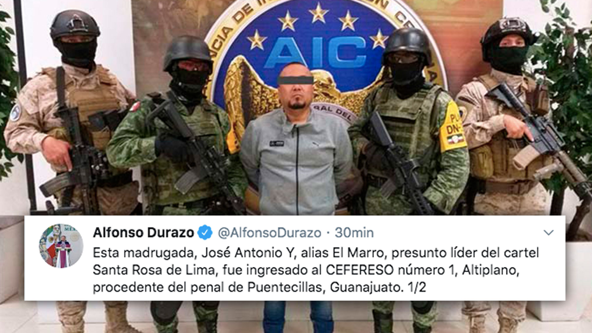 Alfonso Durazo dio a conocer la detención de José Antonio "Y", el "Marro" (Foto: Especial)