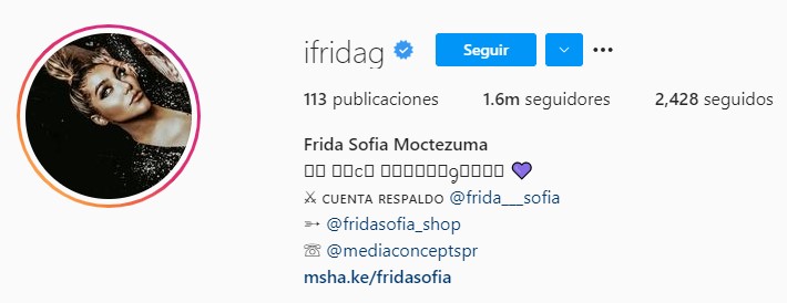 Frida Sofía modificó su nombre en esta red social (Foto: Instagram / @ifridag)