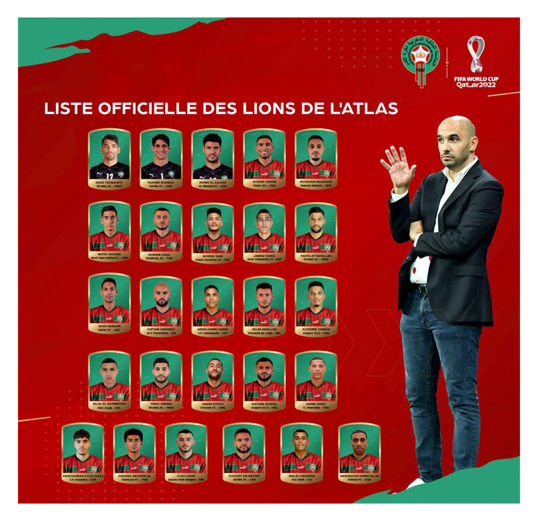 Solo doce futbolistas de la lista mundialista de Marruecos nació dentro de territorio nacional