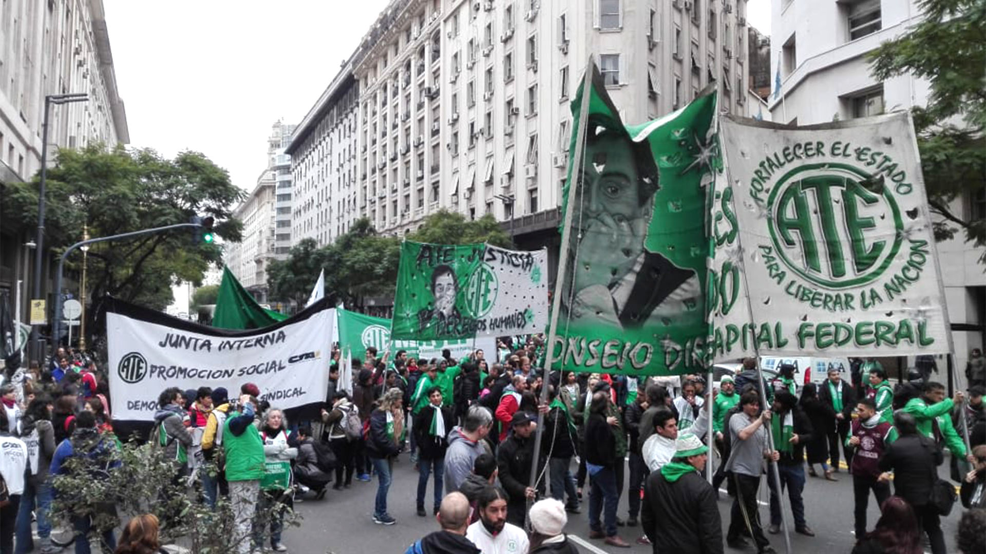 Los estatales son de los sindicatos que mayor movilización tuvieron durante el gobierno de Macri. (@ATE_PromSocial)