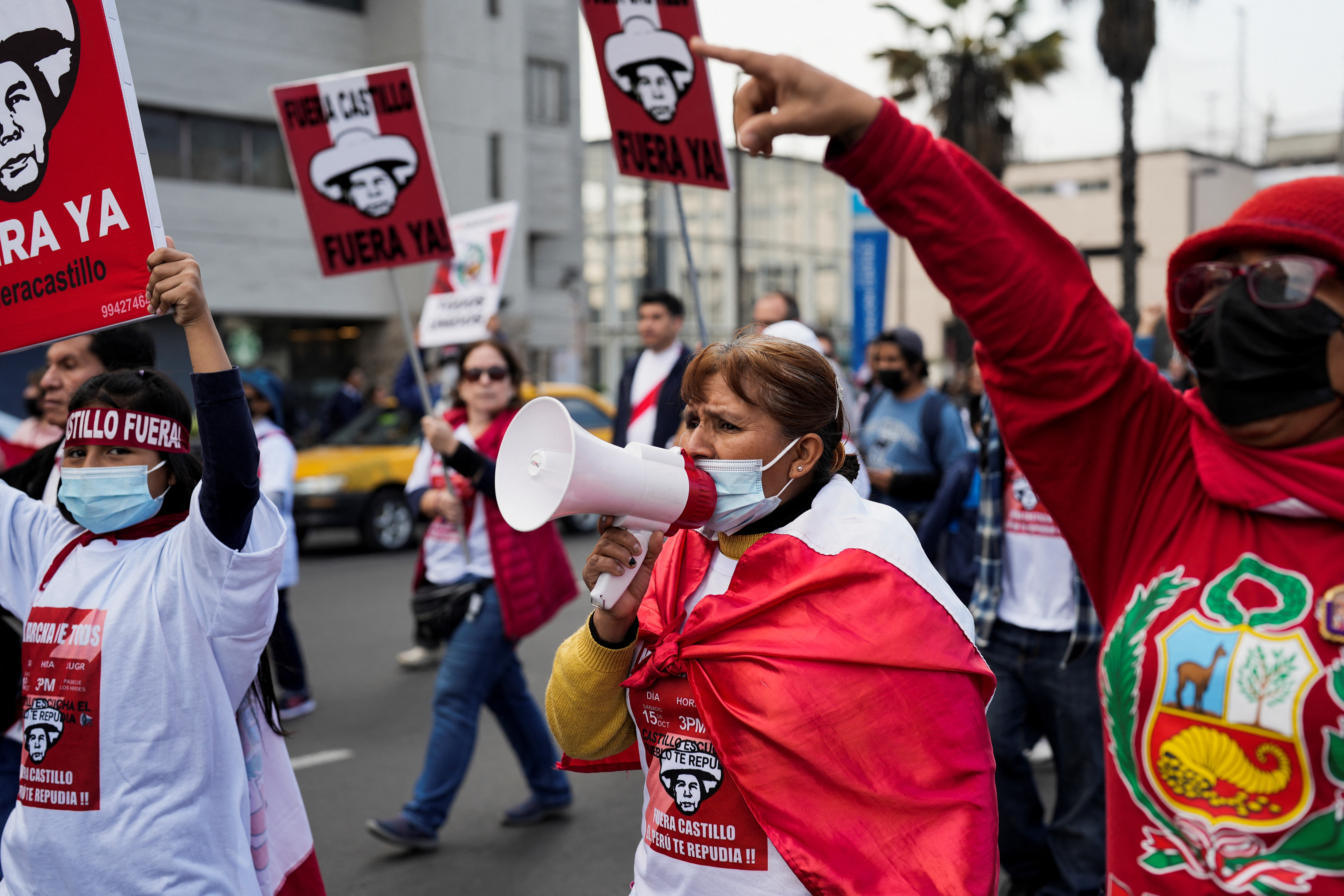 Marcha 'Reacciona Perú' contra el presidente Pedro Castillo. 