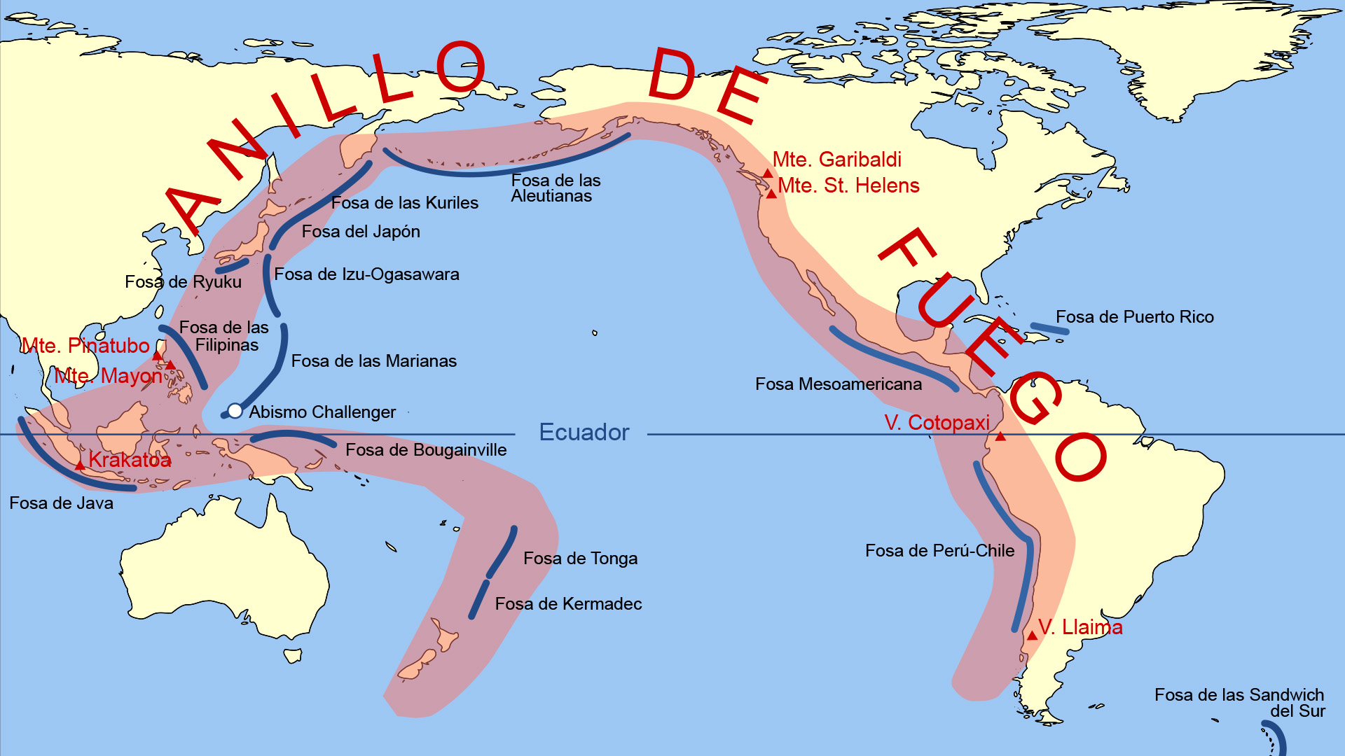  El Anillo de Fuego del Pacífico, la región que registra más actividad sísmica y volcánica en el mundo (Archivo)