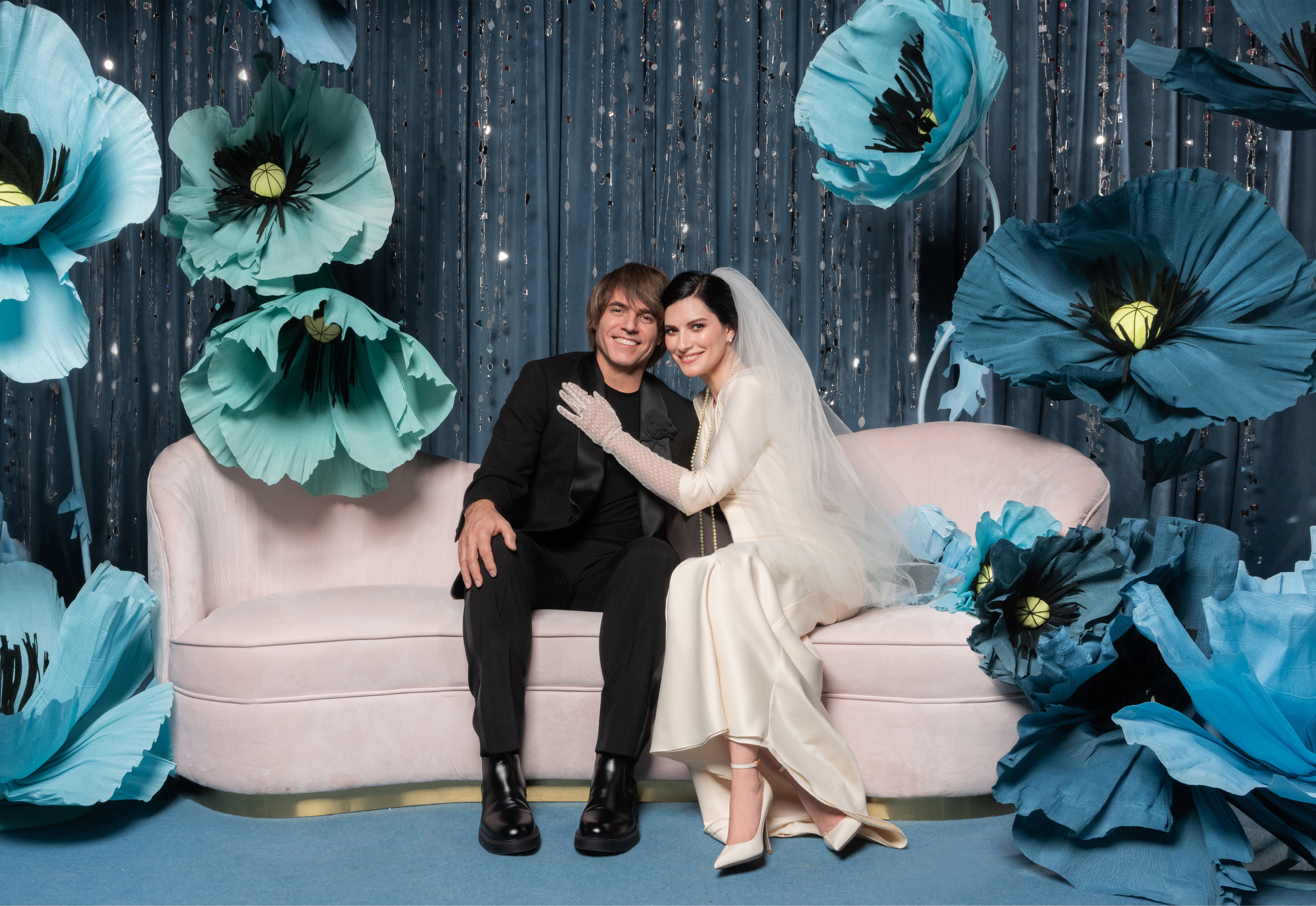 Laura Pausini celebró su unión con el músico Paolo Carta tras 18 años de relación y dos intentos fallidos de boda Foto: EFE