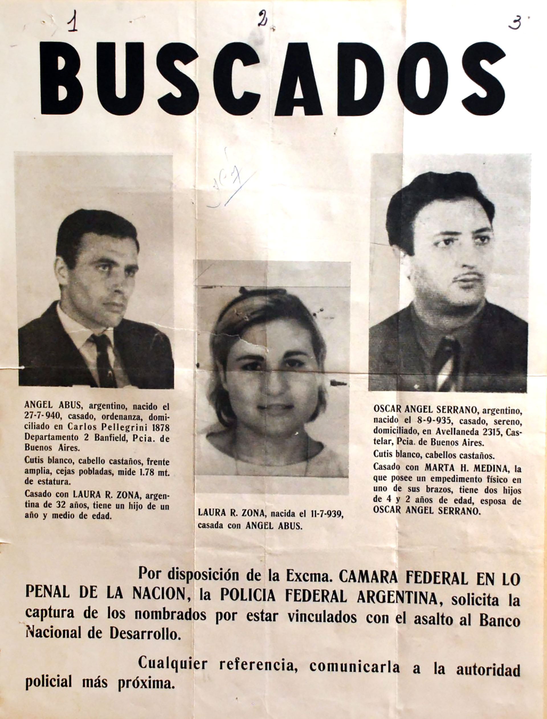 Serrano y Abus, los empleados del banco y miembros del ERP que facilitaron el robo
