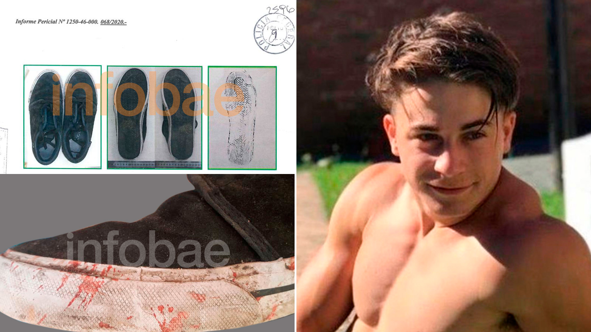 La impronta de la zapatilla de Máximo Thomsen fue hallada en el rostro de Fernando