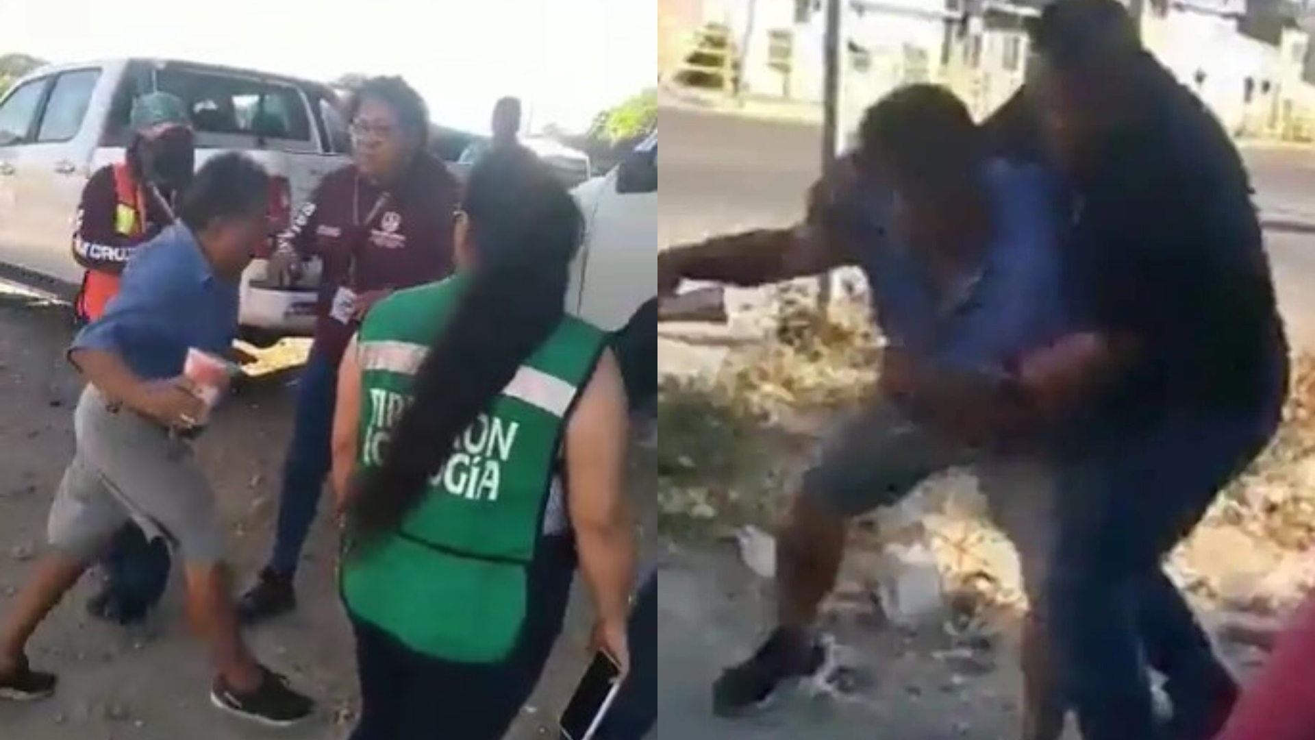 La directora de Ecología del ayuntamiento de Salina Cruz fue agredida por un hombre que le arrojó solvente (@LagarrapataS22)