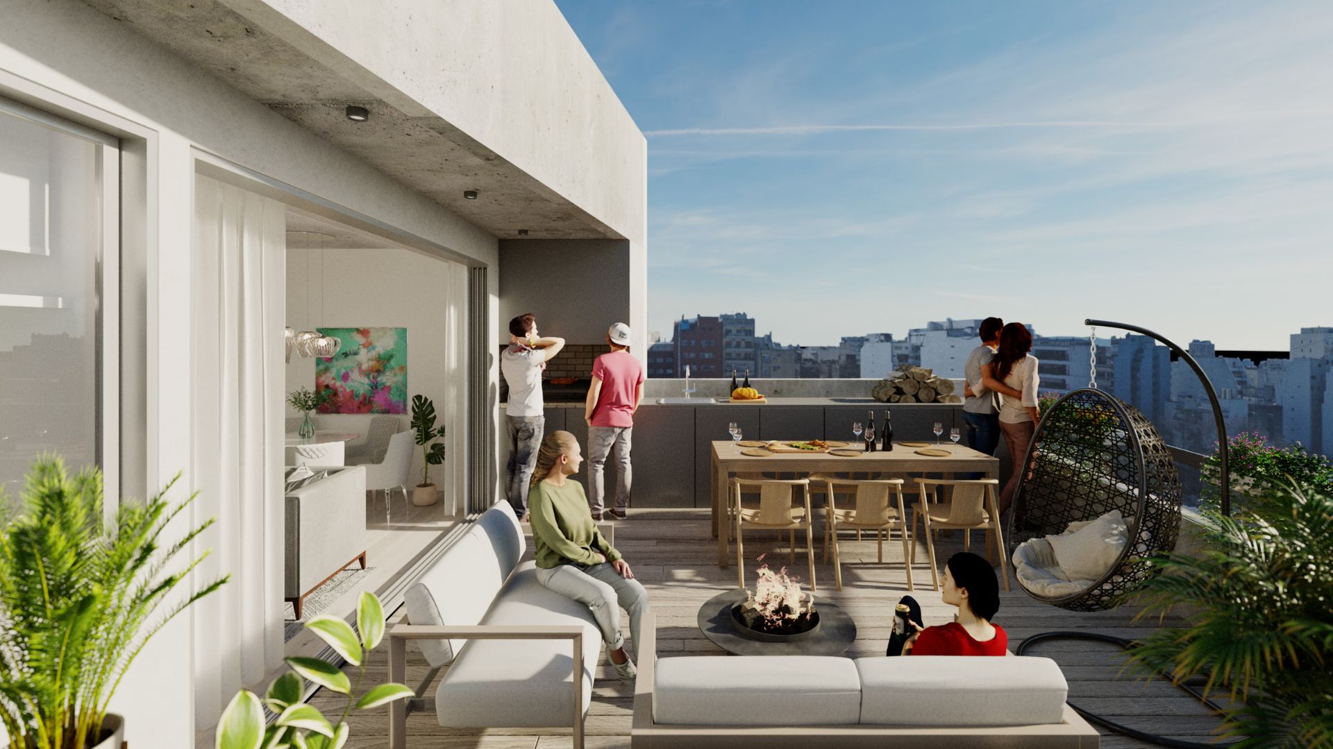 Diseñado exclusivamente para alquileres temporarios, La Barceloneta, tendrá disponibles distintos penthouse con terrazas a cielo abierto y una vista privilegiada (Crédito: Prensa Grupo Marting)
