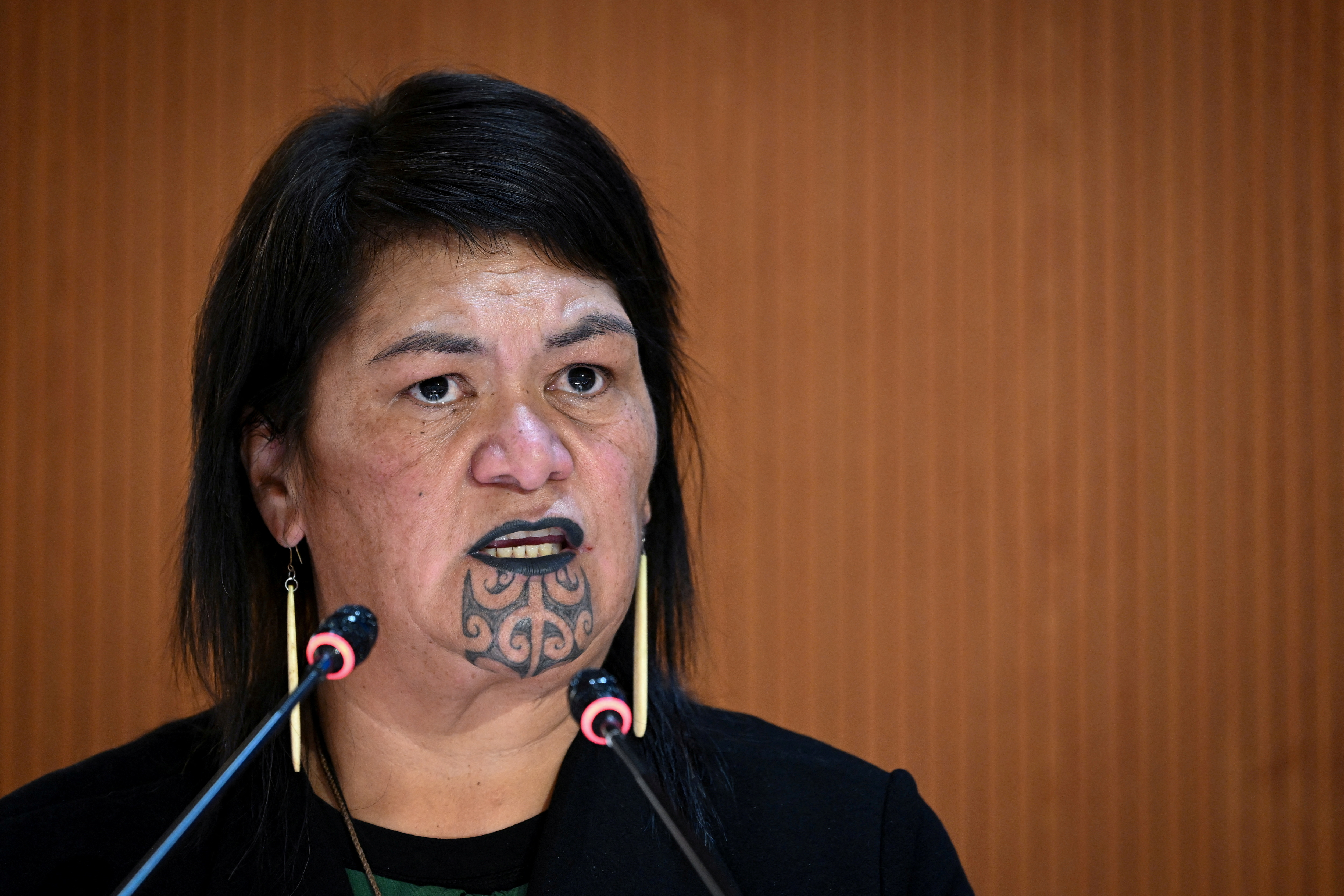 La ministra de Relaciones Exteriores de Nueva Zelanda, Nanaia Mahuta, . Fabrice Coffrini/Piscina vía REUTERS/Foto de archivo
