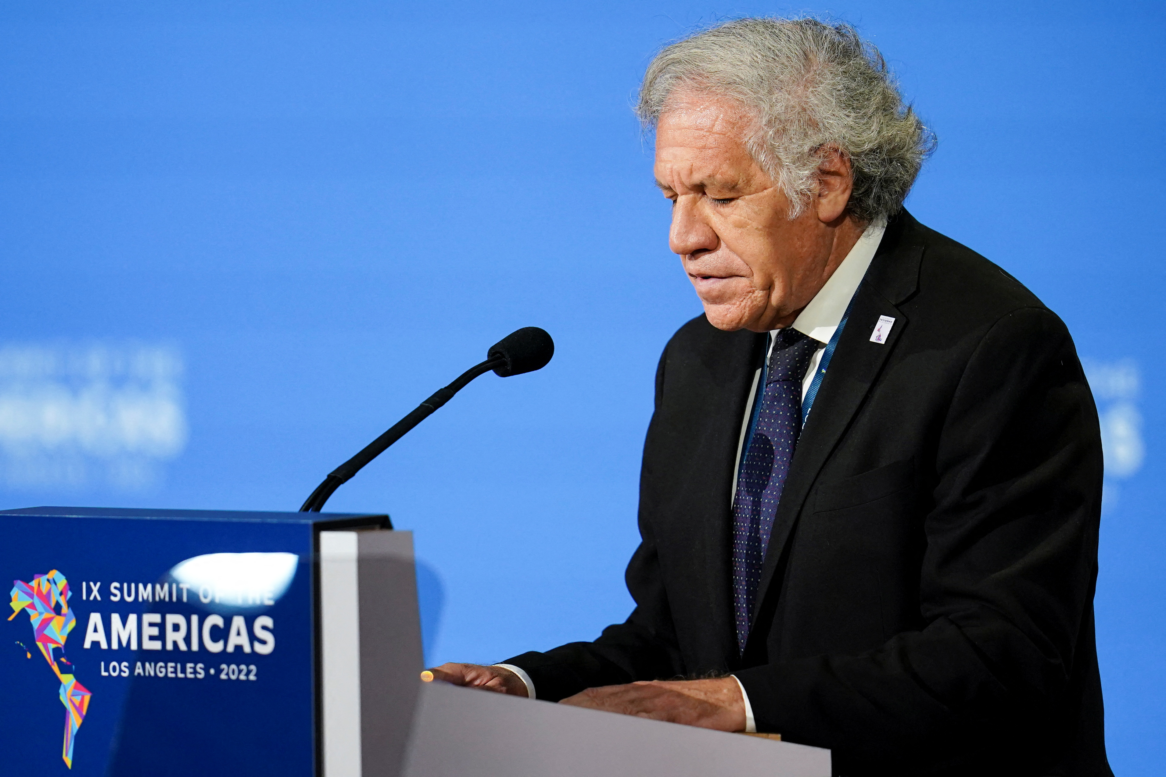 Secretary-General of the Organization of American States Luis Almagro speaks during the Leaders' Second Plenary Session during the Ninth Summit of the Americas in Los Angeles, California, US, June 10, 2022. REUTERS/Lauren Justice