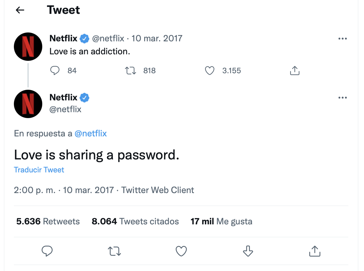 Netflix en Twitter. (foto: Twitter)