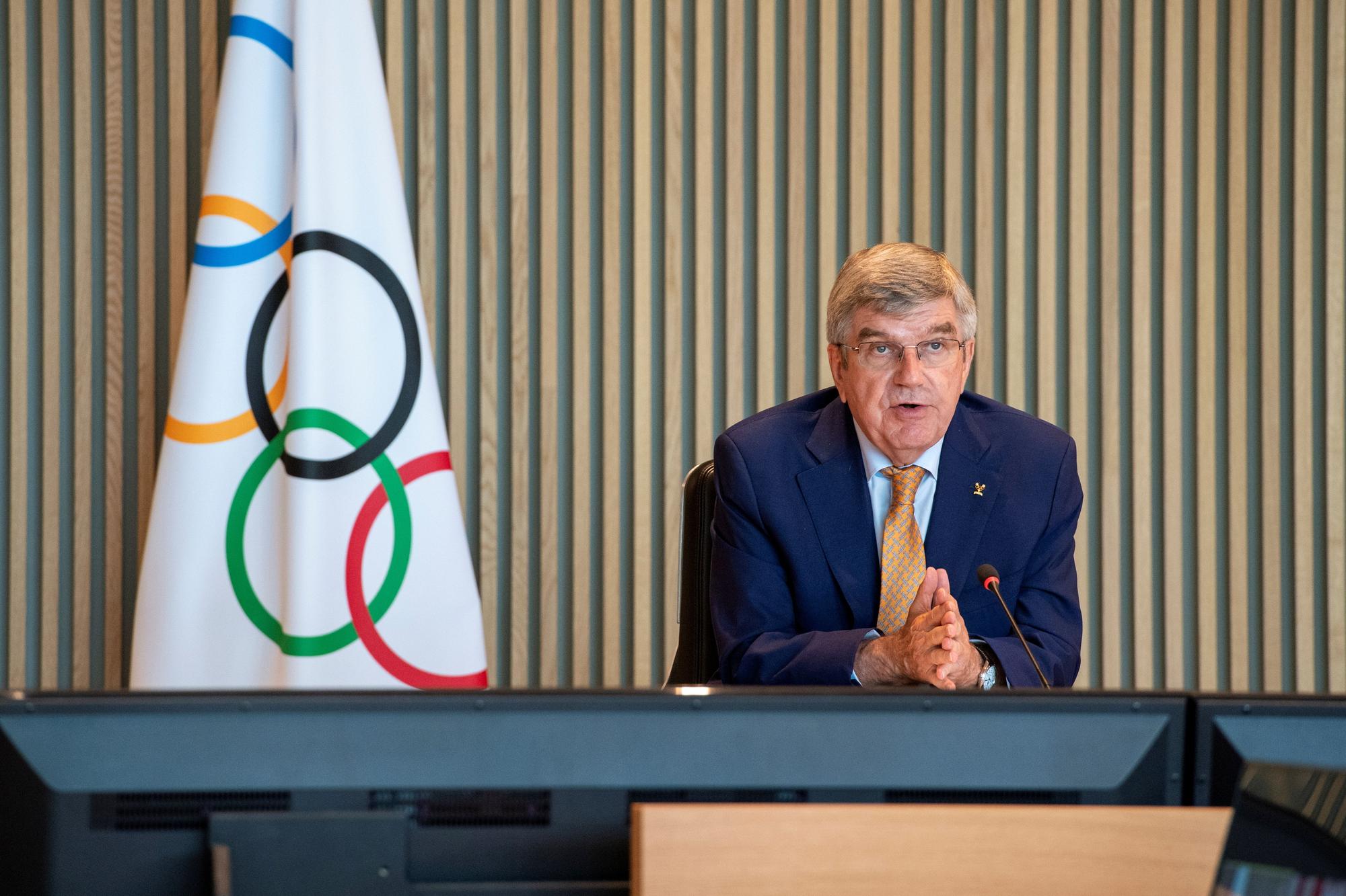 Thomas Bach during a meeting of the IOC executive committee.