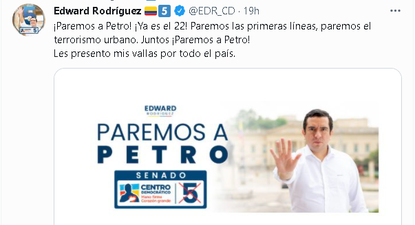 Congresista Edward Rodríguez sobre Petro