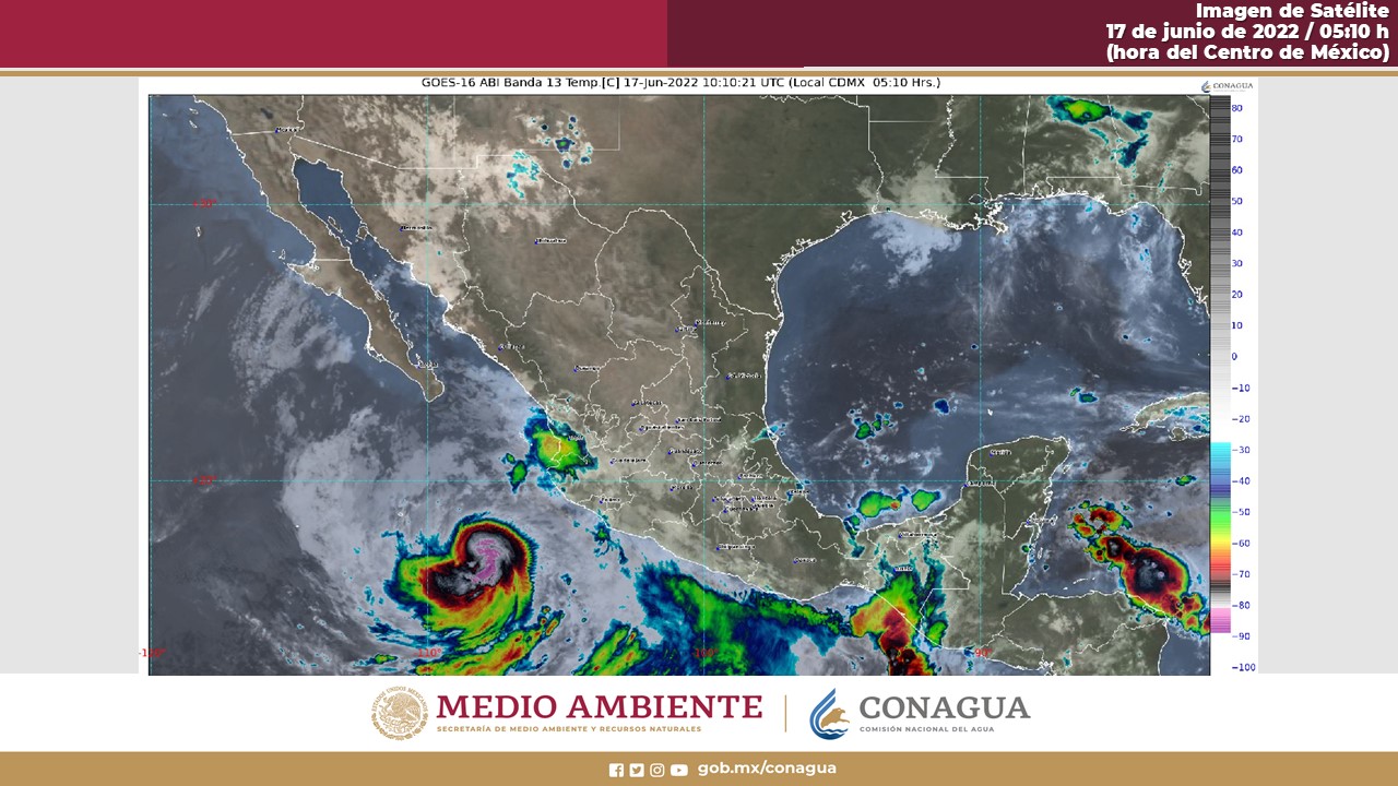 Clima en México para el 17 de junio de 2022. Foto: @conagua_clima