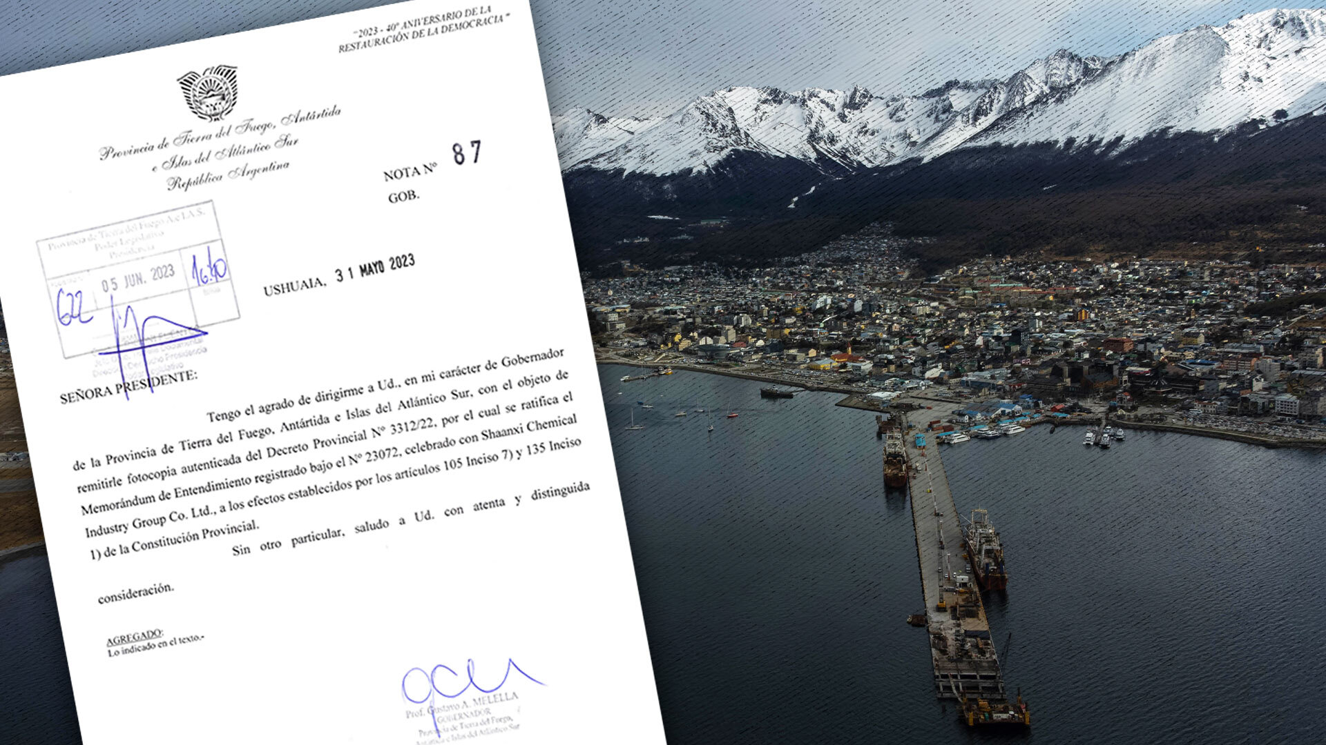Avanza el puerto de China en Tierra del Fuego: el gobernador ratificó con un decreto el memorándum con el régimen