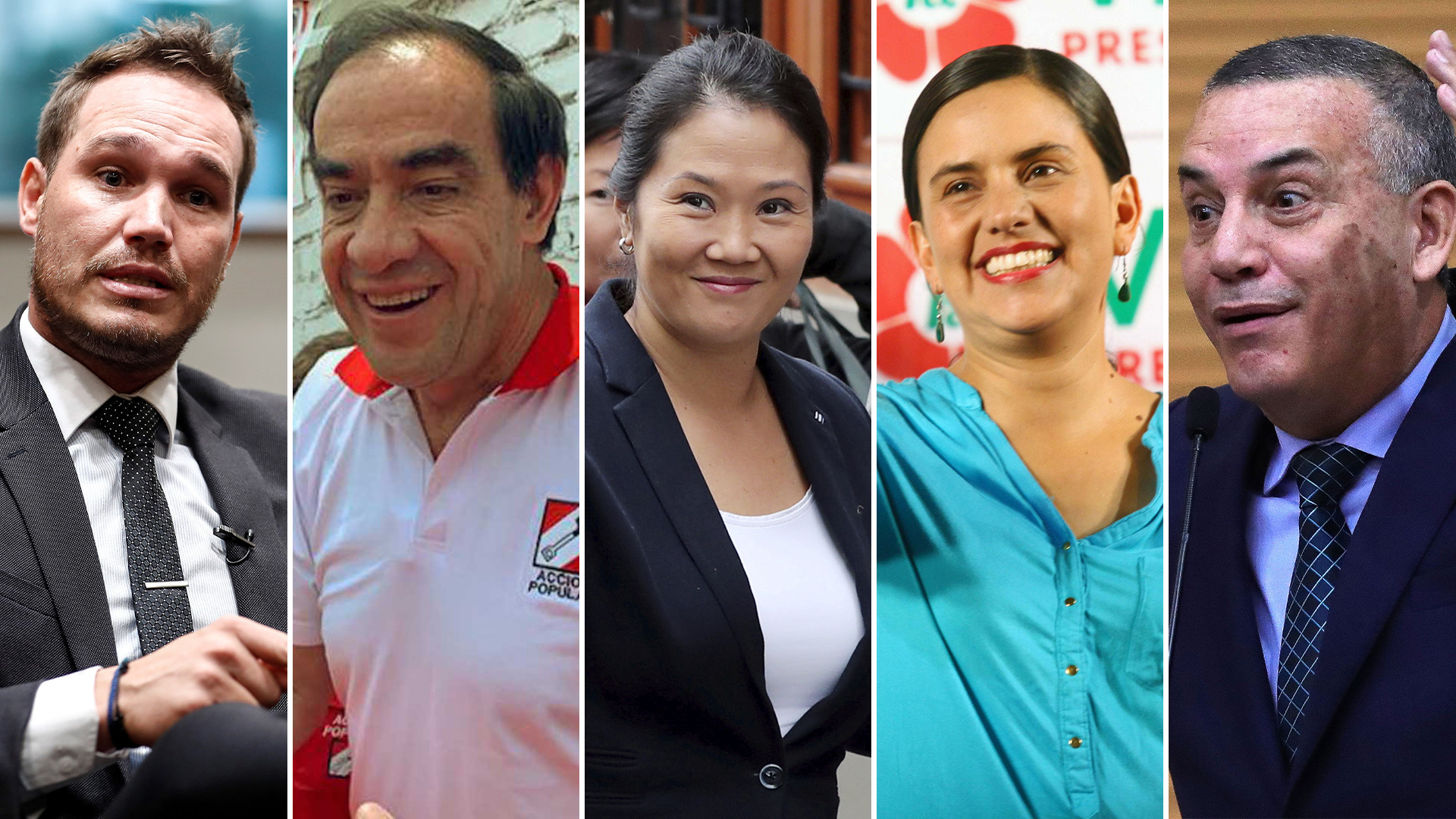 George Forsyth (11%), Yonhy Lescano, Keiko Fujimori, Verónika Mendoza y Daniel Urresti (7%) se llevan una escasa diferencia en los primeros puestos