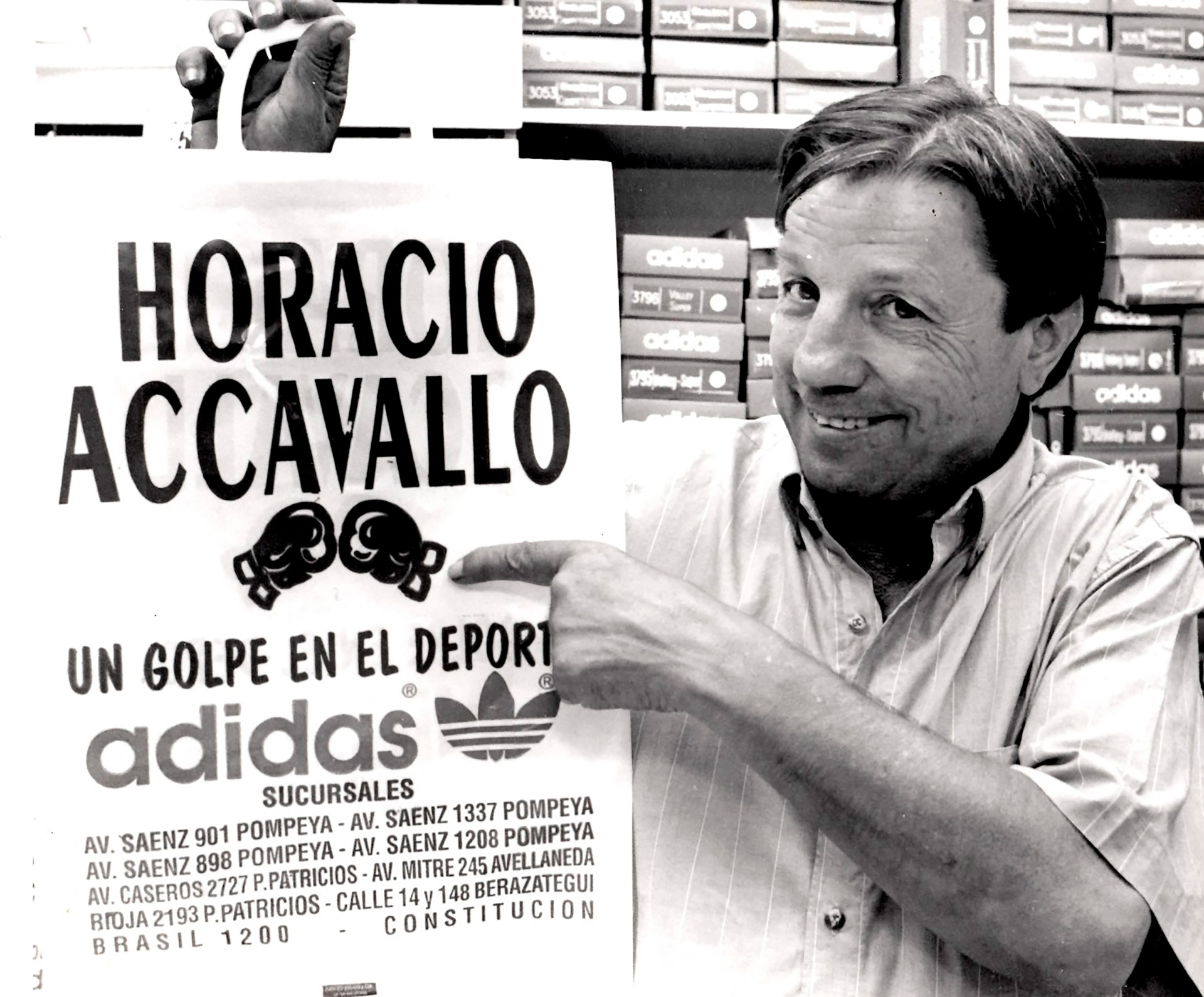 DespuÃ©s de retirarse del boxeo, Horacio puso varias tiendas deportivas con su nomobre (Gentileza familia Accavallo)