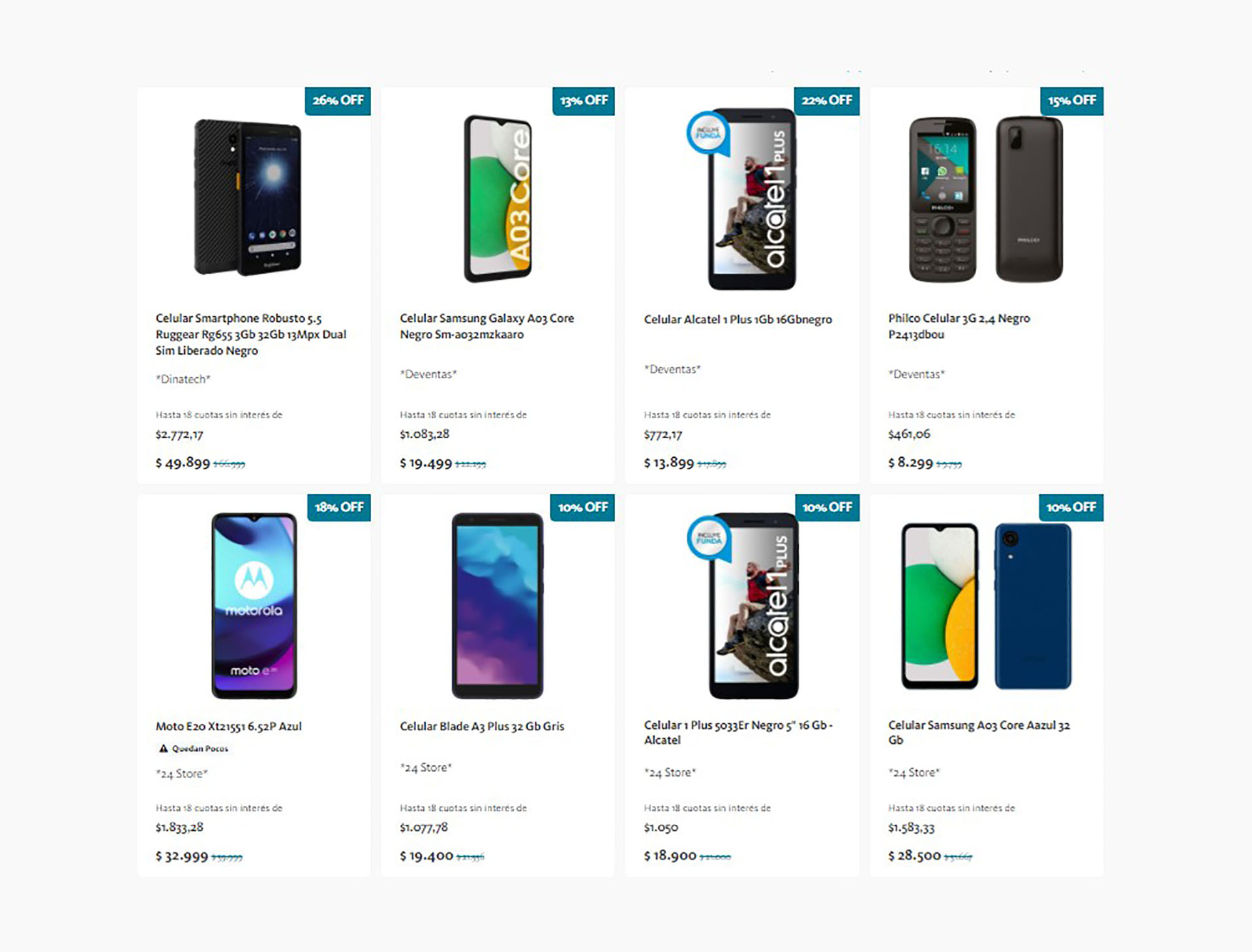 Los dispositivos móviles más populares.