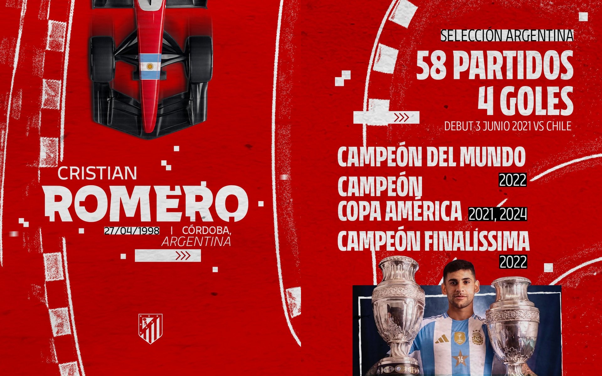 La particular presentaci&oacute;n de Cuti Romero en Atl&eacute;tico de Madrid que convirti&oacute; a Colapinto en tendencia