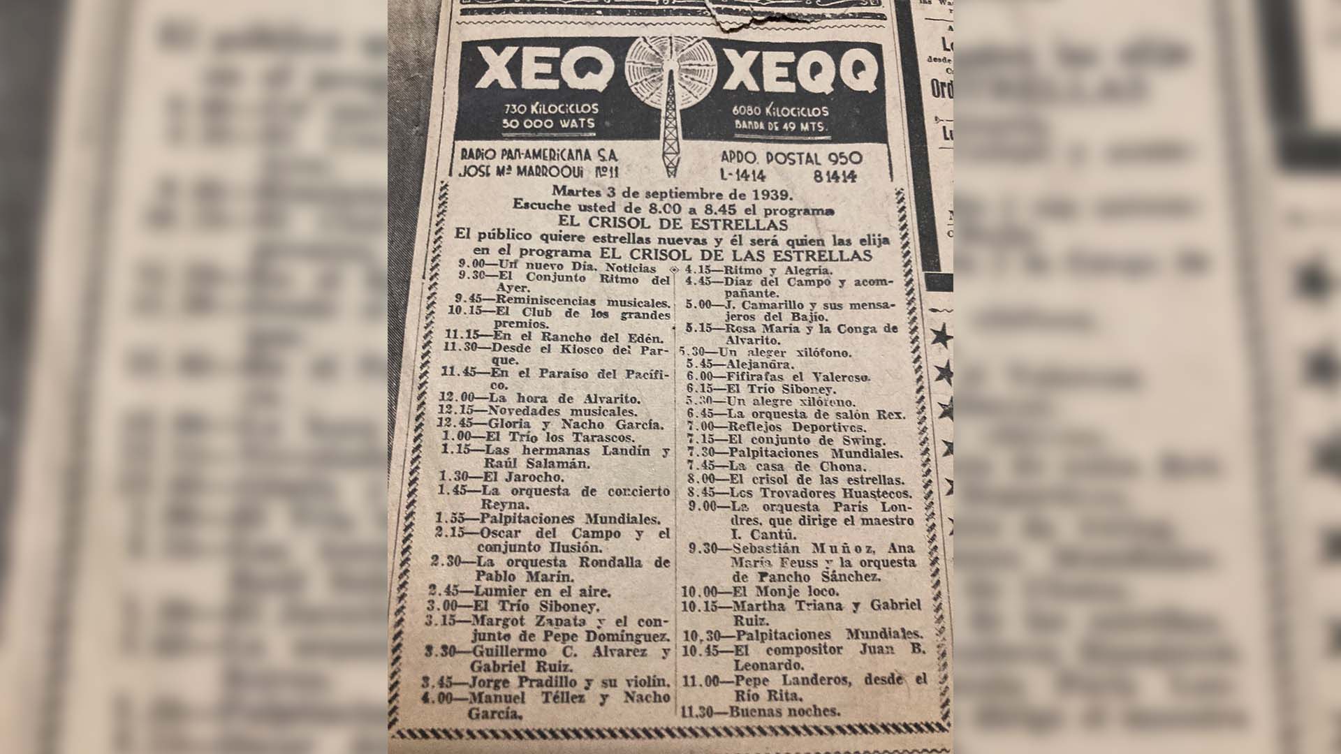 Qué canciones se escuchaban en México en 1939
