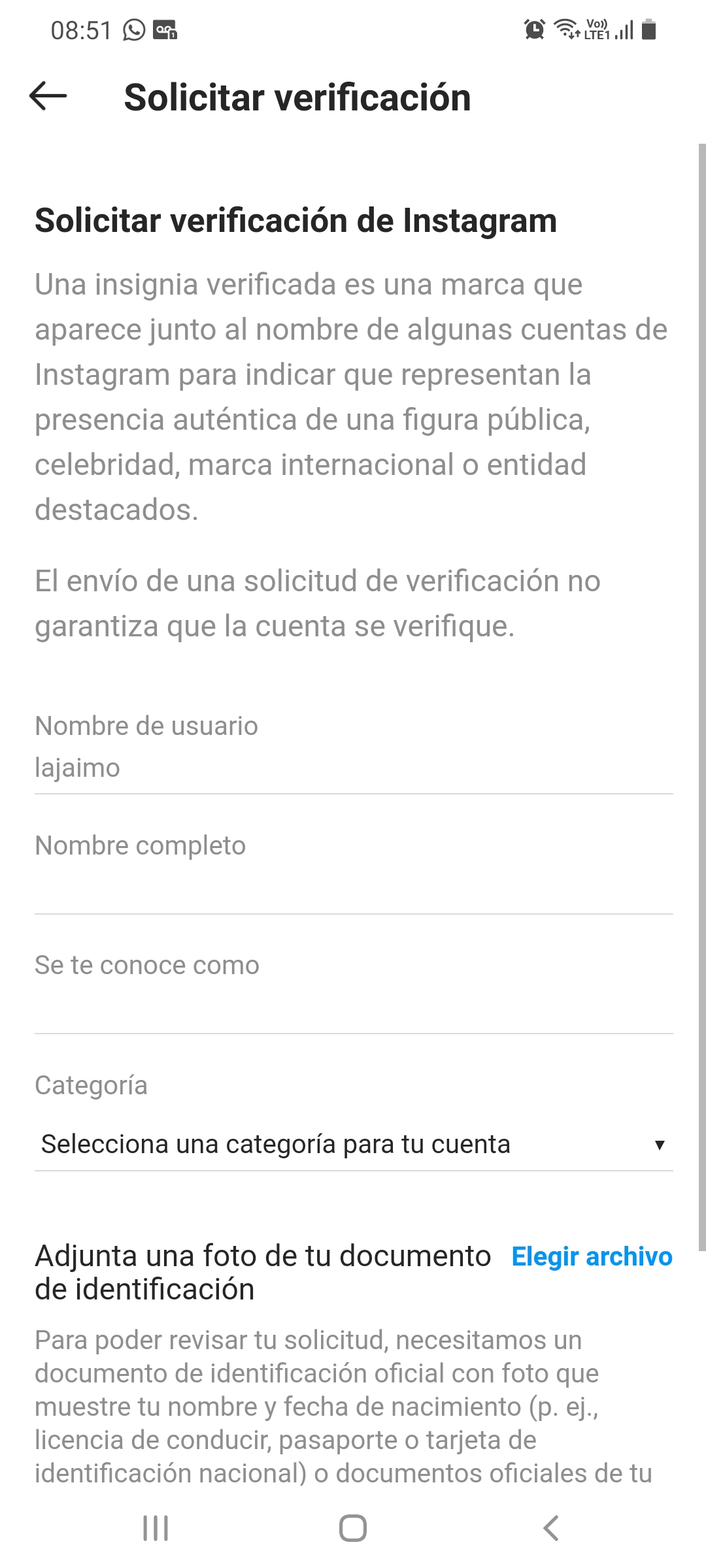 La solicitud de verificación se hace desde la app