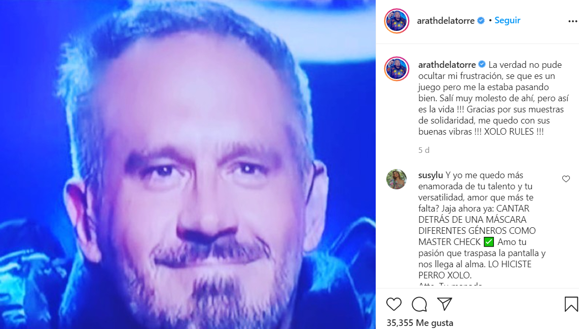 Arath admitió su frustración por su salida del proyecto (Captura de Pantalla: Instagram @arathdelatorre)